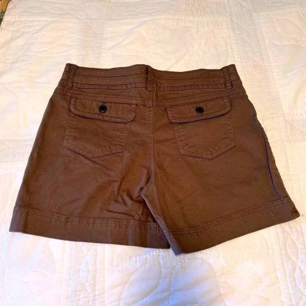 Dakota Blue Utility Shorts Women 6 Brown Cotton Stretch Boho Cargo‎ Pockets